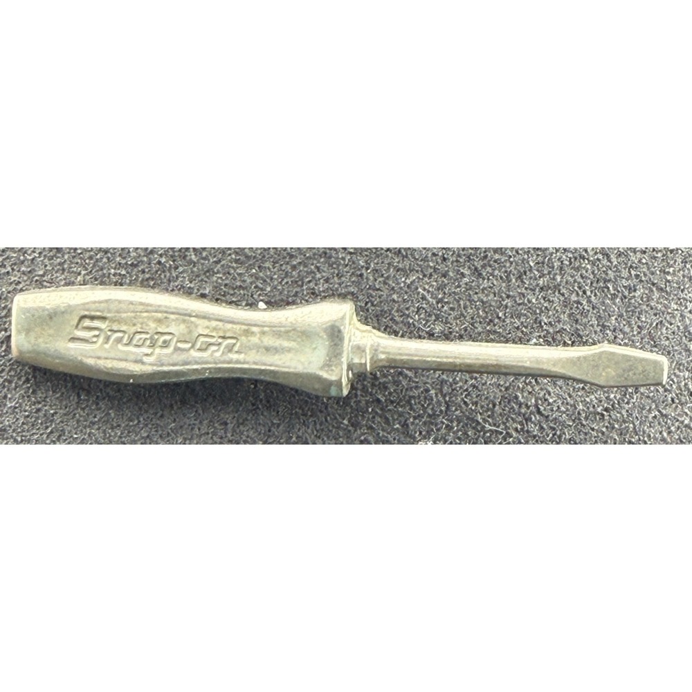 Vintage Snap-on Tools Lapel Pin Screwdriver Silver Tone 1.5"